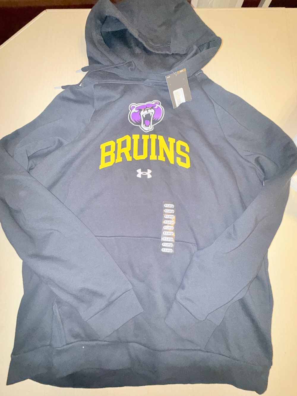 Boston Bruins NHL Black Hooded Pullover Sweatshirt Men's XL Under Armour NWT